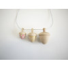 Kiko & gg Wooden Toy - Dongri Acorn Spinning Top (Pink-Gold)