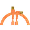 DJ Tech Tools Chroma Cable USB (A-B) Right Angled 1.5m (Orange)