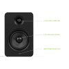 Kanto YU Passive 6" Bookshelf Speakers (Matte Black)